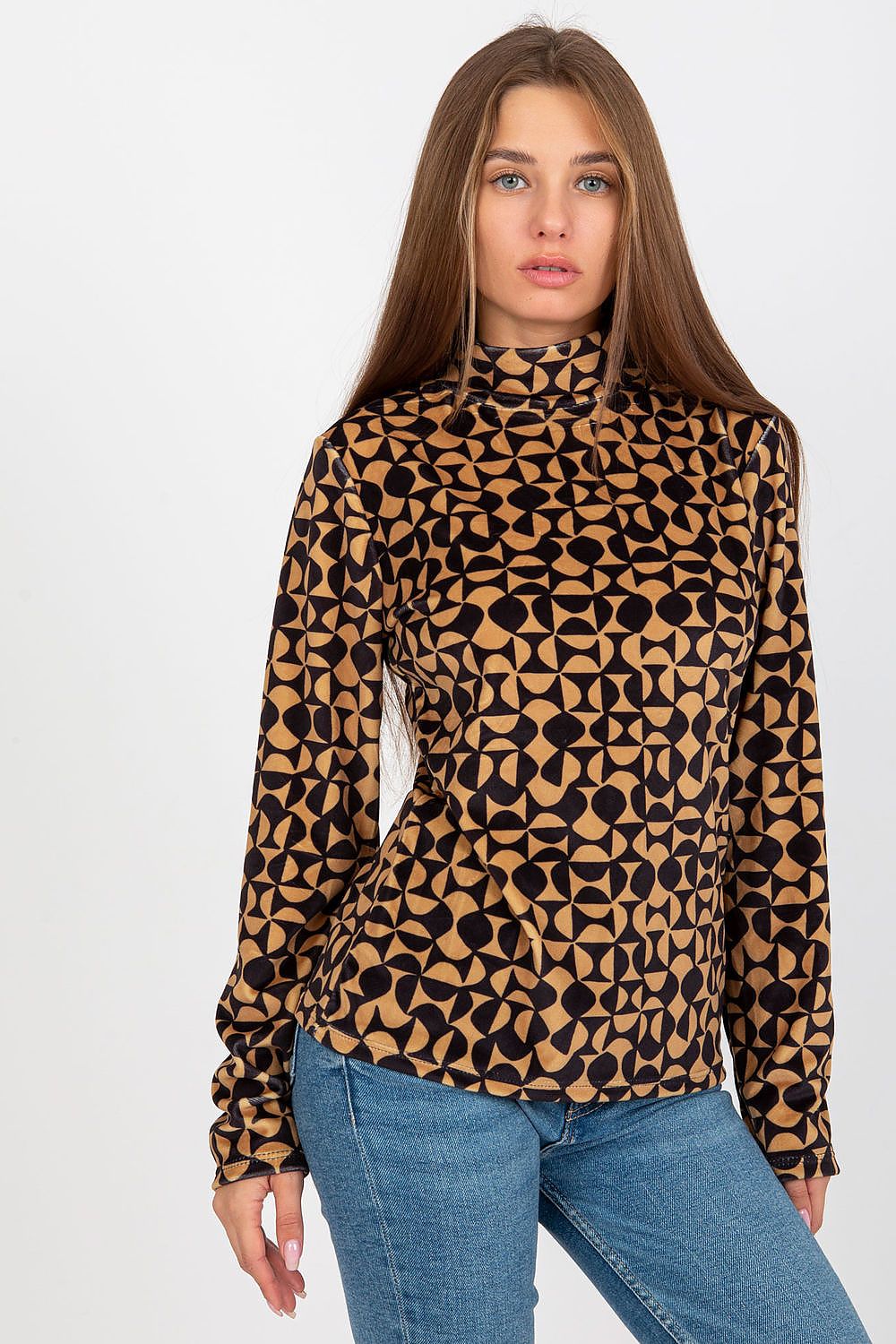   Bluzka Model RP-BZ-8187-2.06 Camel - Rue Paris 