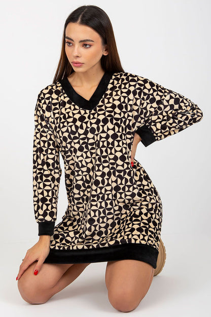  Sukienka Model RP-TU-8189-3.66 Black/Beige - Rue Paris 