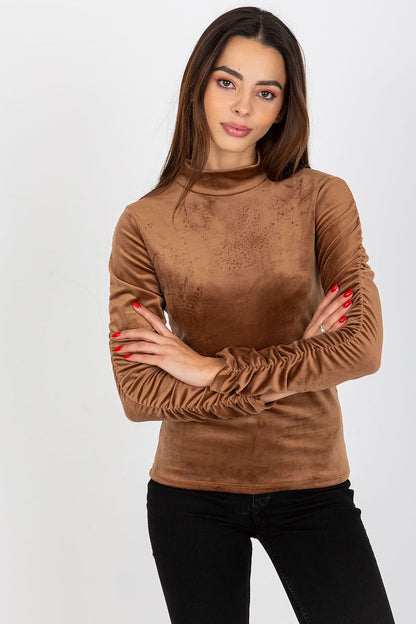   Bluzka Model RP-BZ-8181.45P Brown - Rue Paris 