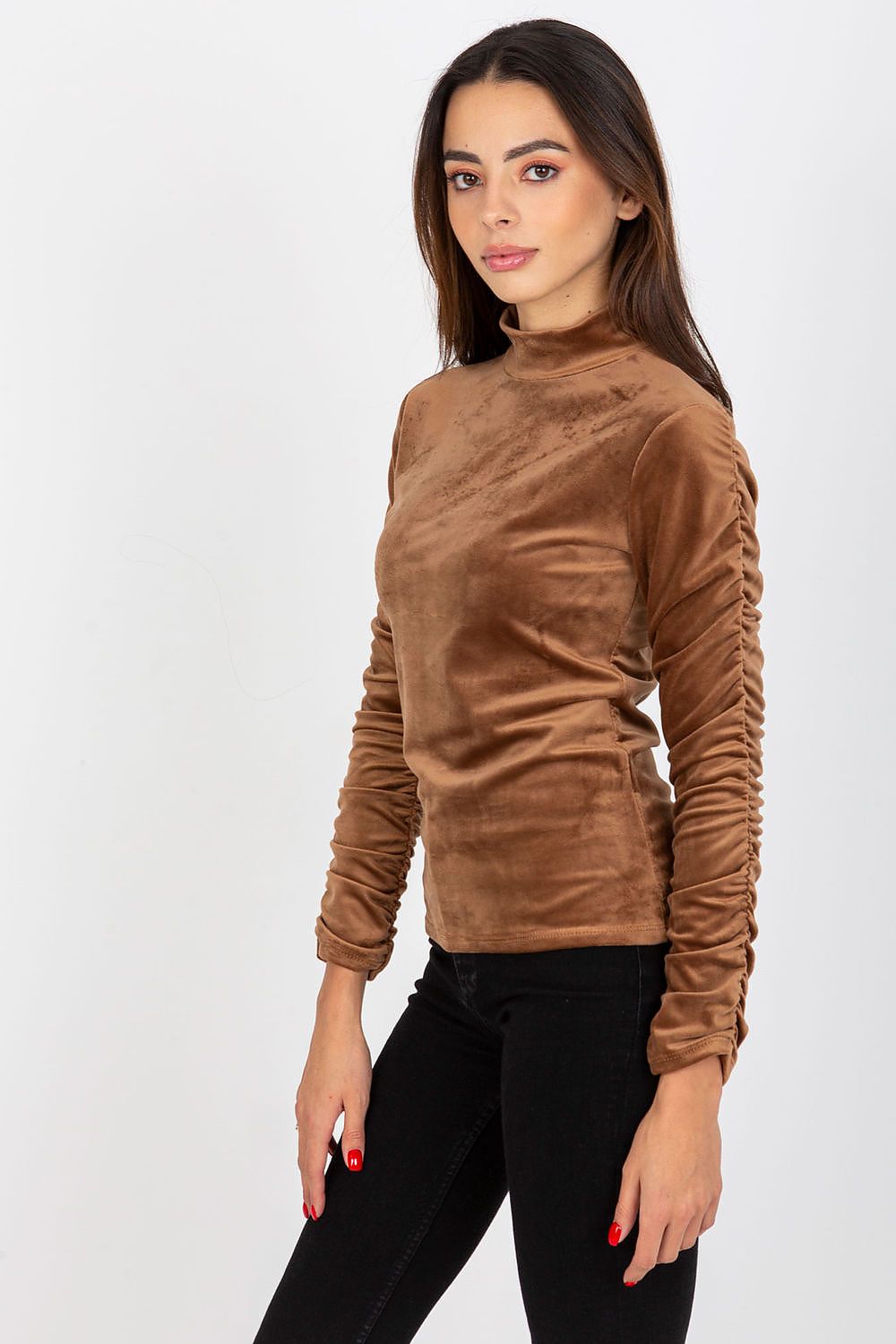   Bluzka Model RP-BZ-8181.45P Brown - Rue Paris 