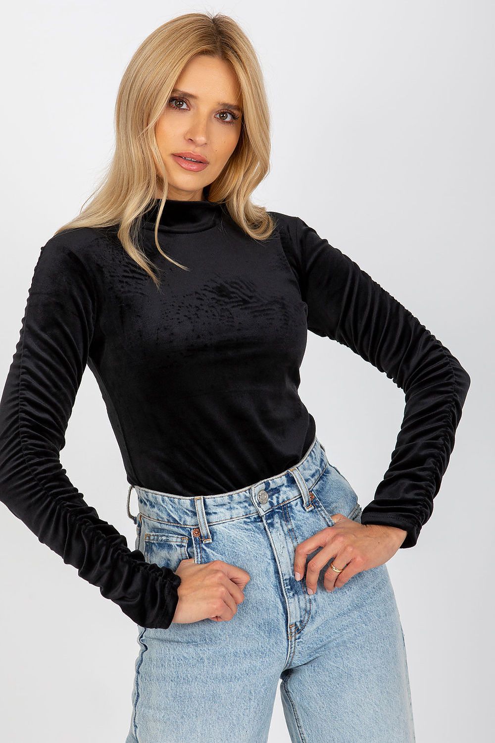  Bluzka Model RP-BZ-8181.12X Black - Rue Paris 