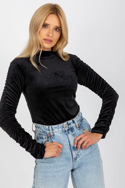   Bluzka Model RP-BZ-8181.12X Black - Rue Paris 