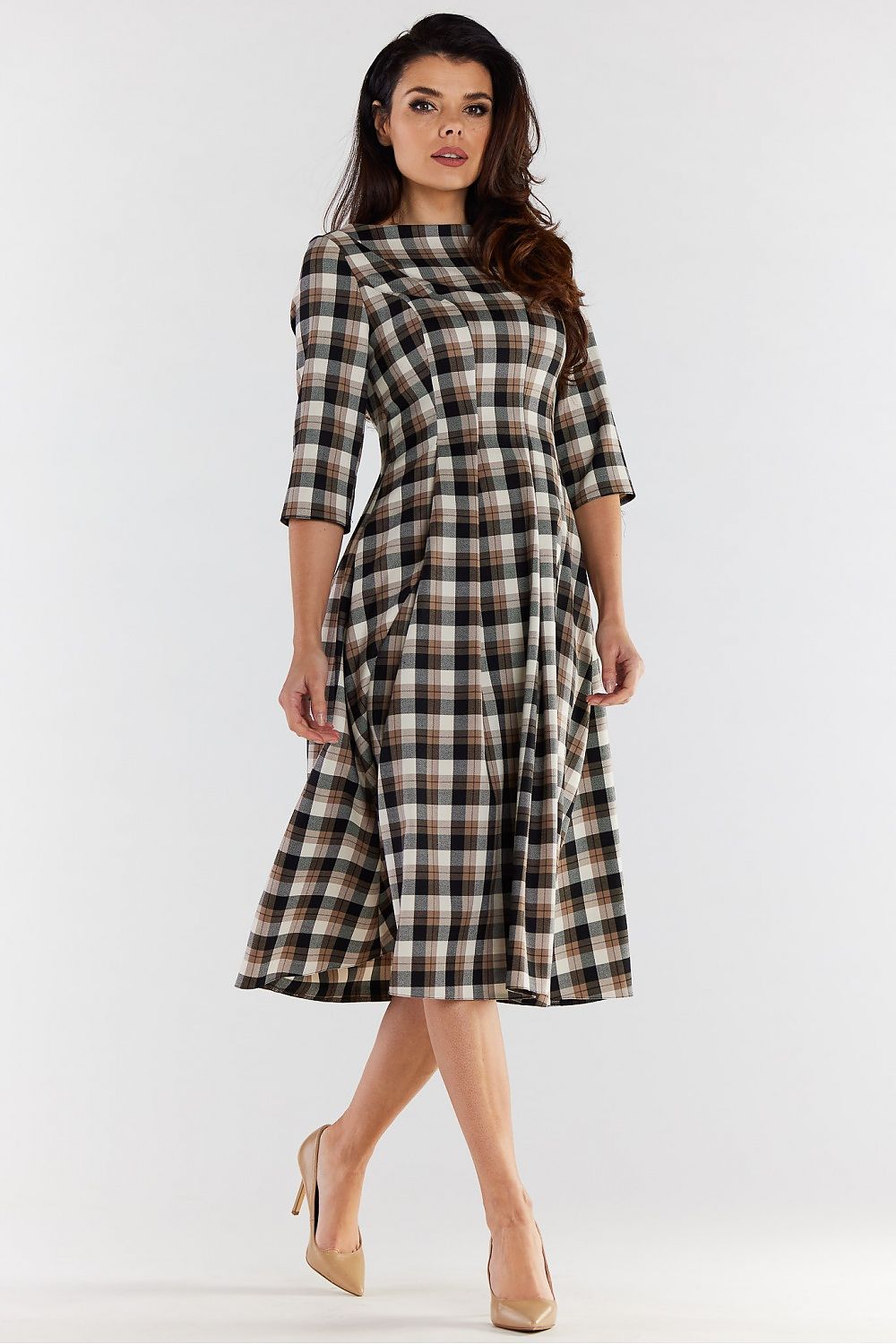 Sukienka Model A489 Brown/Beige - awama 
