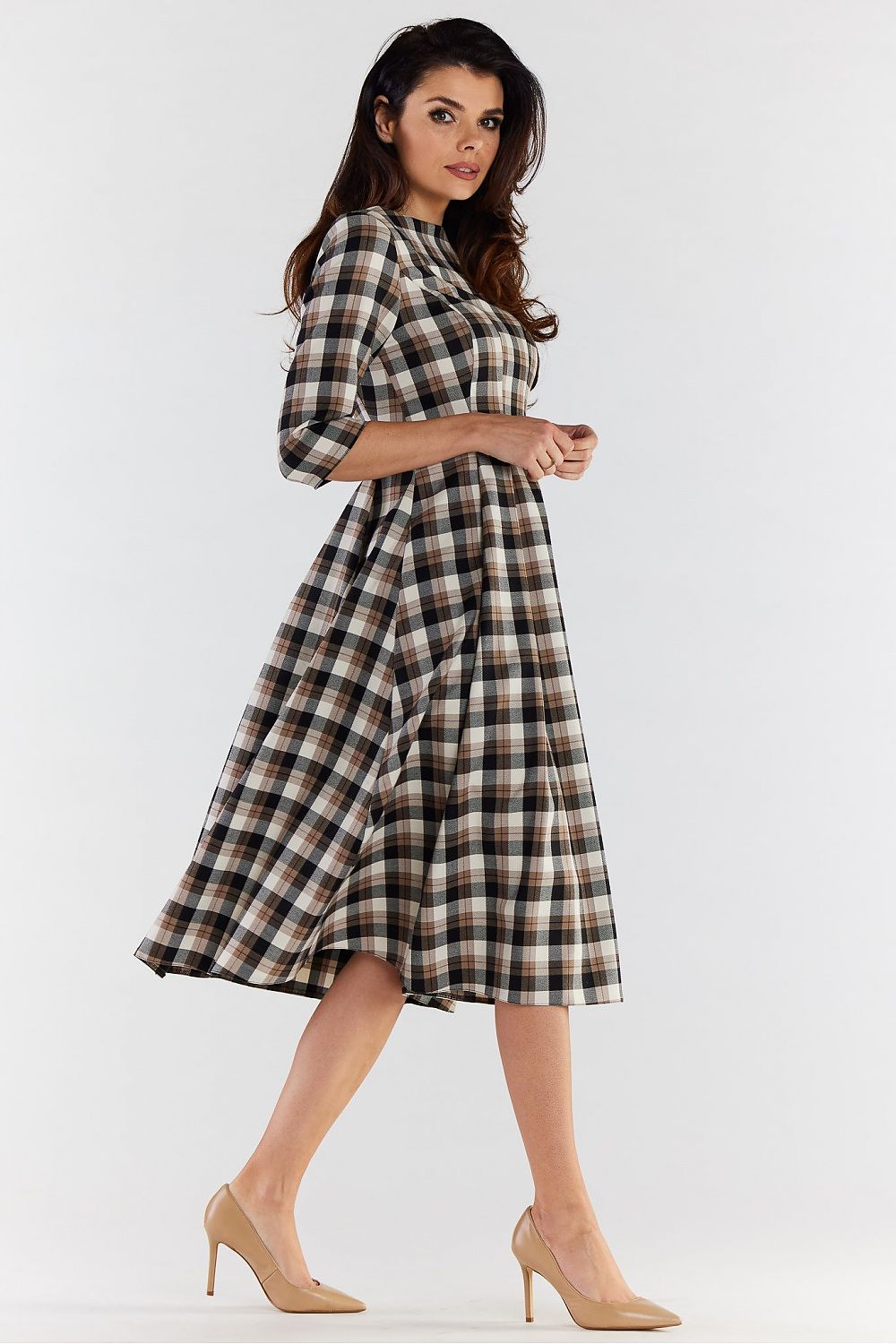  Sukienka Model A489 Brown/Beige - awama 