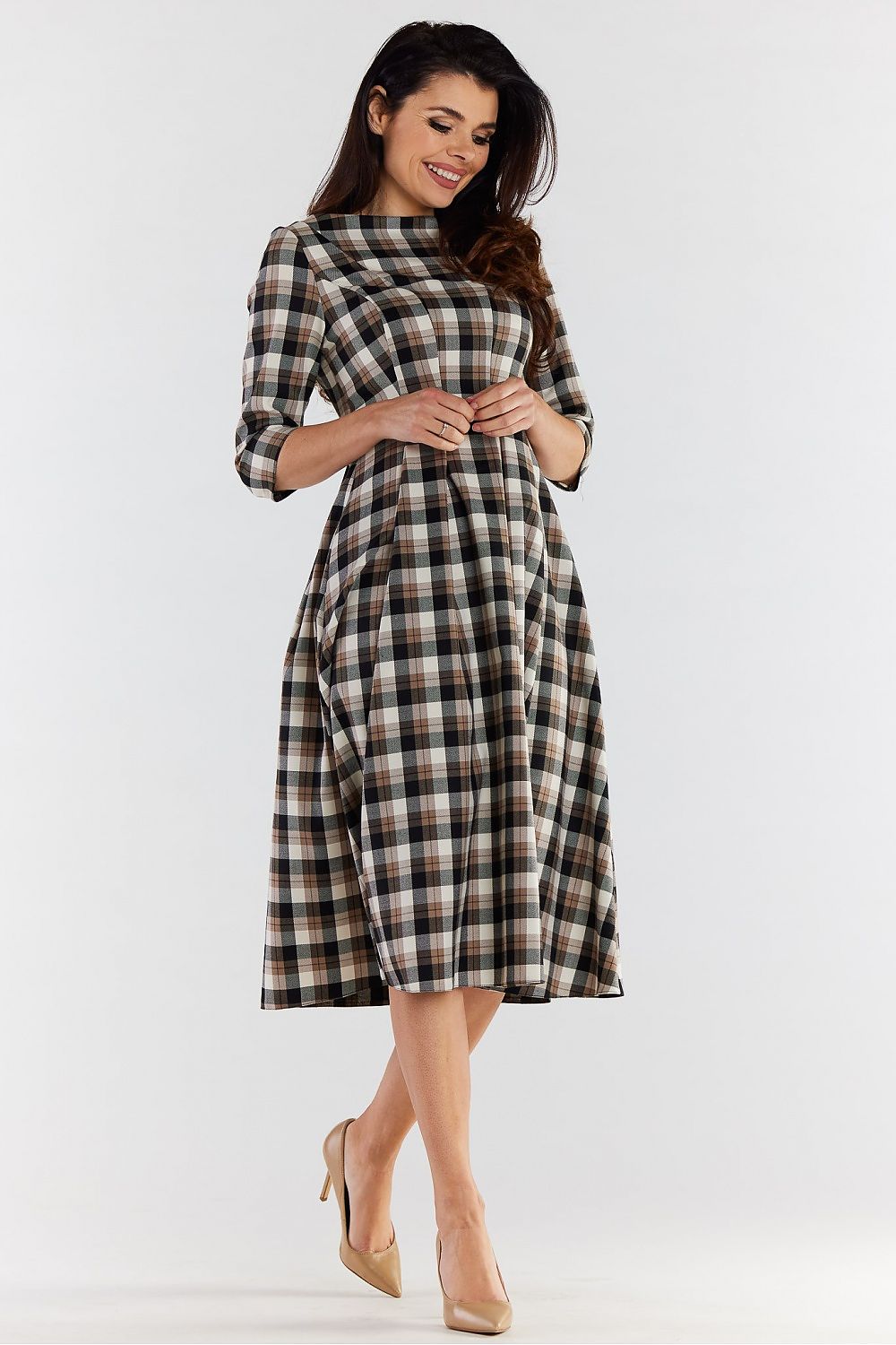  Sukienka Model A489 Brown/Beige - awama 