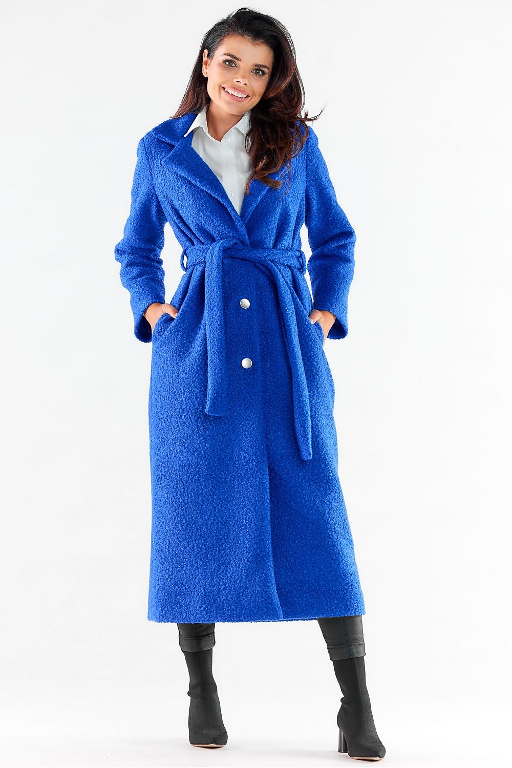   Płaszcz Damski Model A547 Blue - awama 