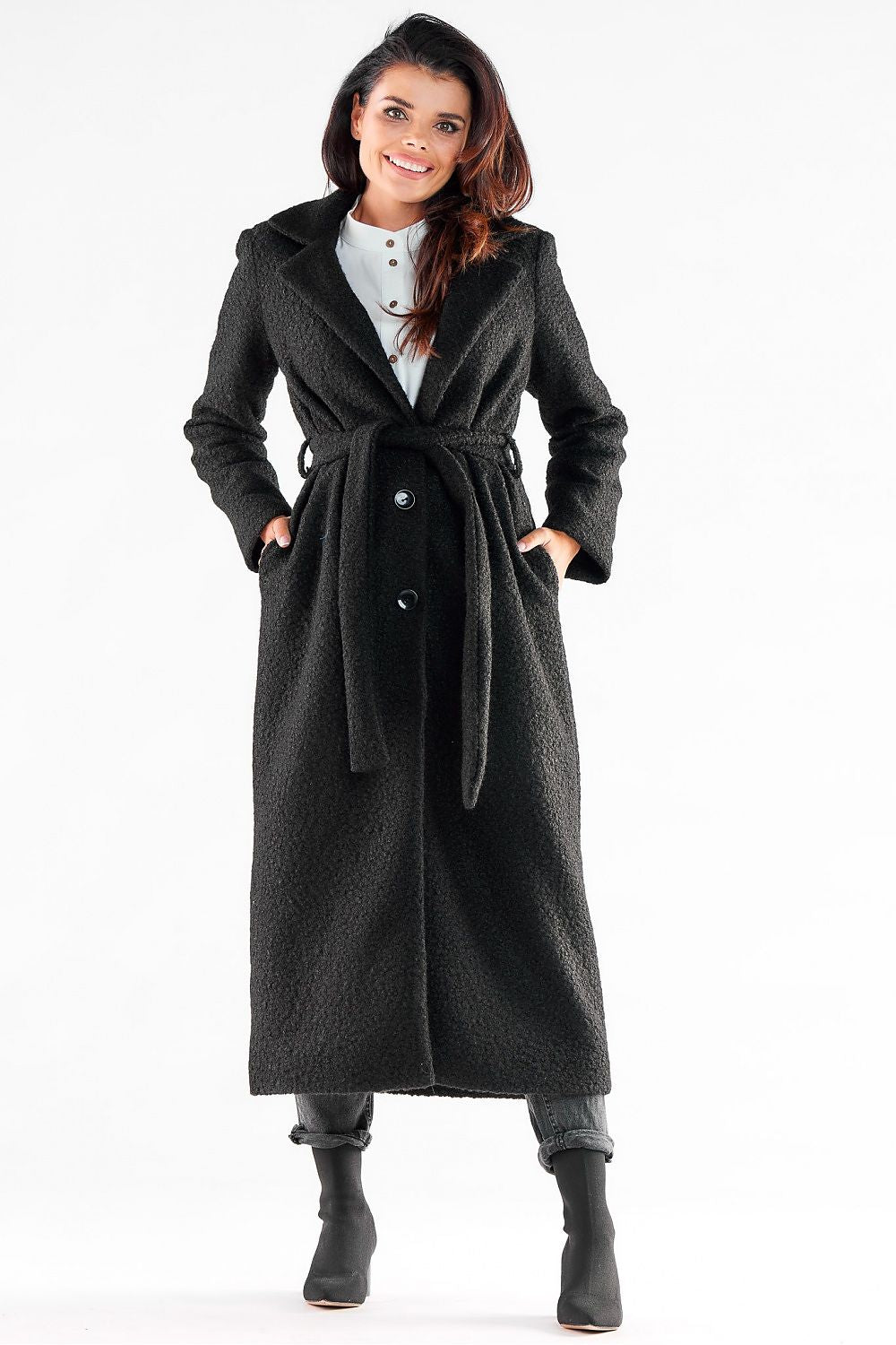   Płaszcz Damski Model A547 Black - awama 
