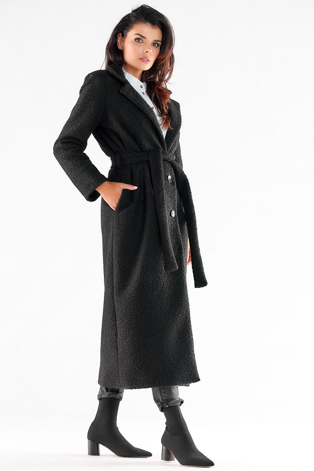   Płaszcz Damski Model A547 Black - awama 