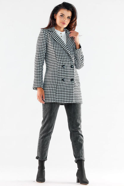   Płaszcz Damski Model A546 Houndstooth - awama 