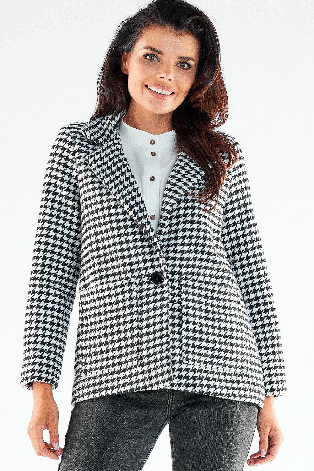   Kurtka Damska Model A545 Houndstooth - awama 