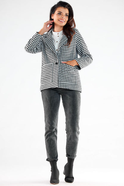   Kurtka Damska Model A545 Houndstooth - awama 