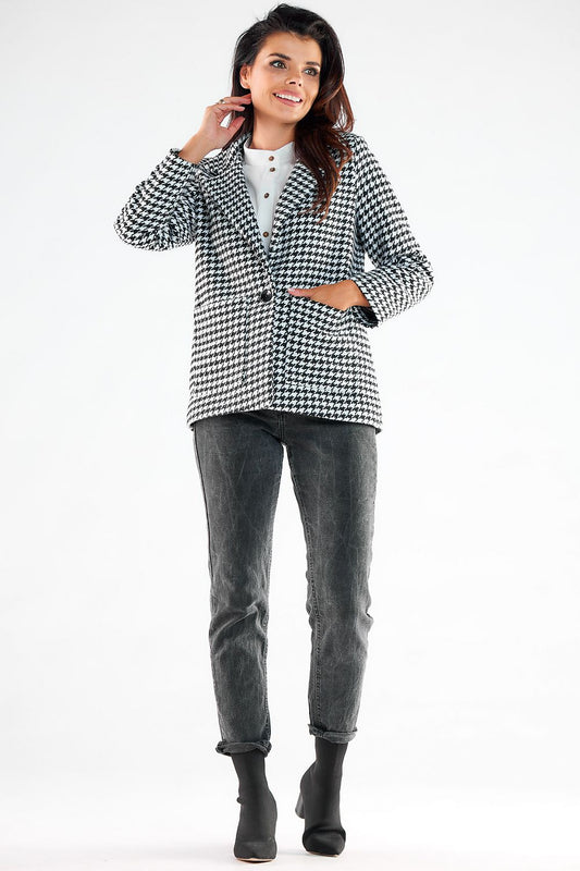   Kurtka Damska Model A545 Houndstooth - awama 