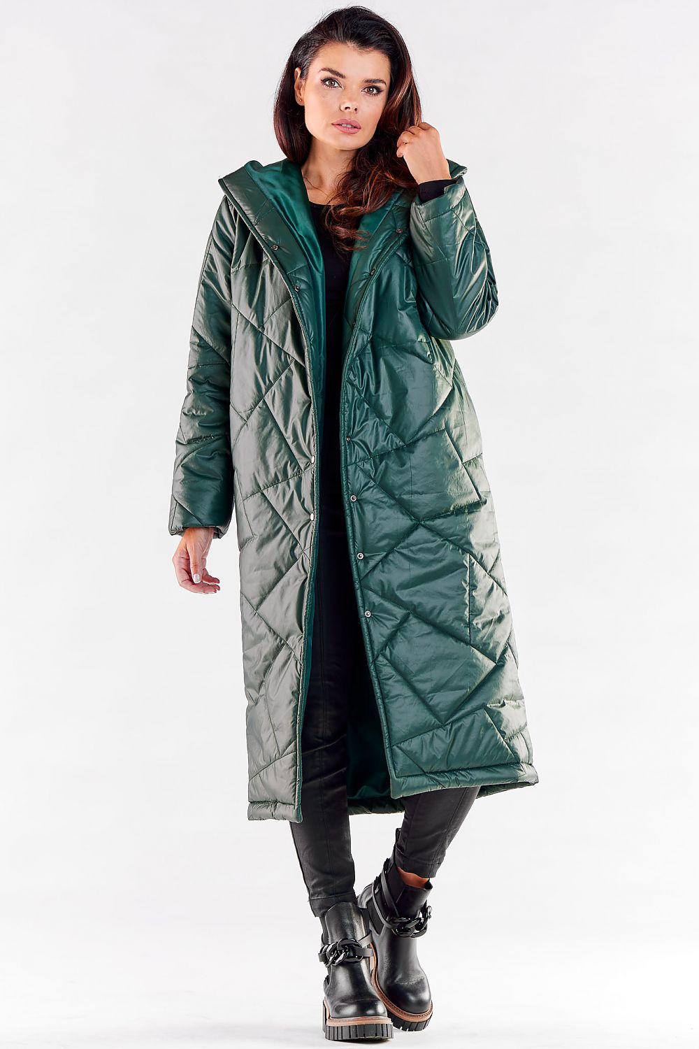   Płaszcz Damski Model A542 Green - awama 