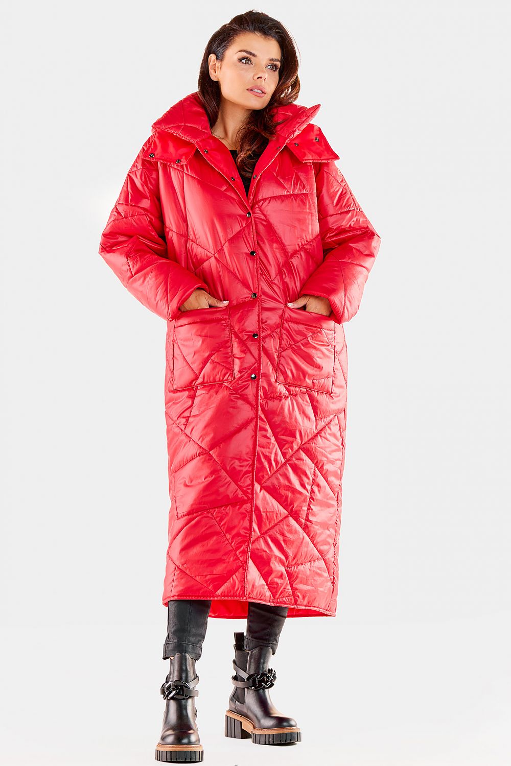   Płaszcz Damski Model A541 Red - awama 