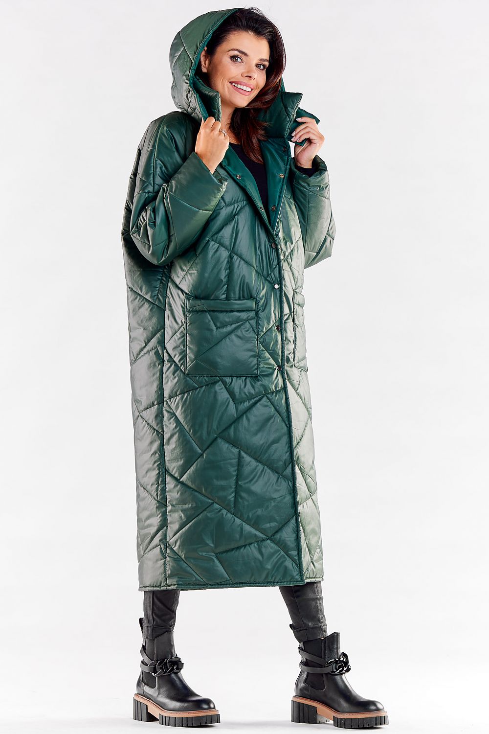   Płaszcz Damski Model A541 Green - awama 