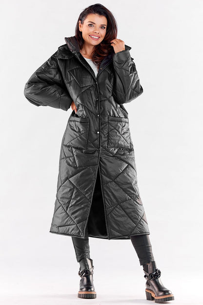   Płaszcz Damski Model A541 Black - awama 