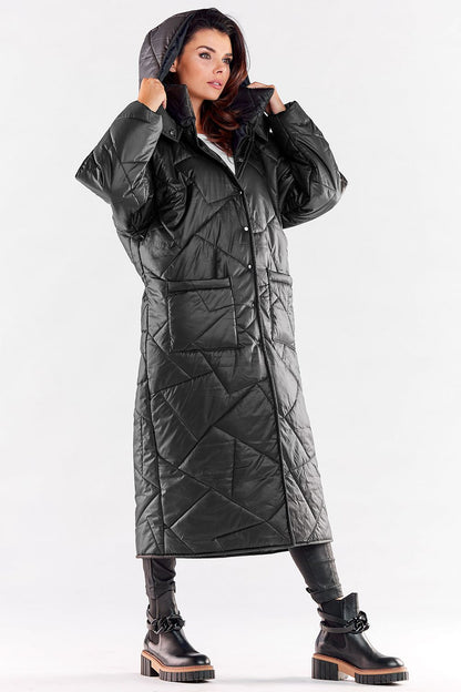   Płaszcz Damski Model A541 Black - awama 