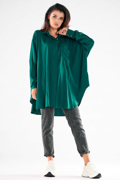   Koszula Damska Model A528 Bottle Green - awama 
