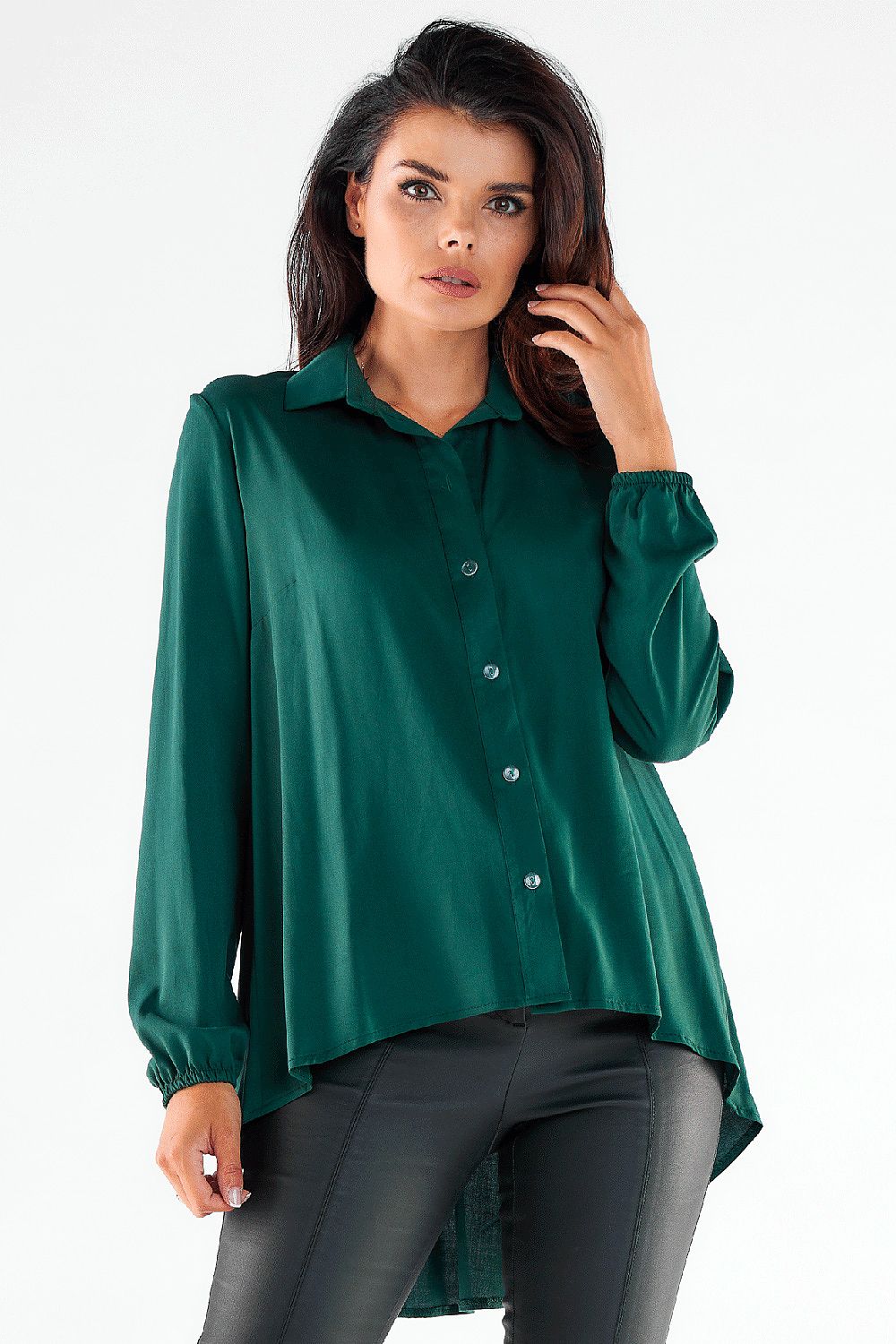   Koszula Damska Model A527 Bottle Green - awama 