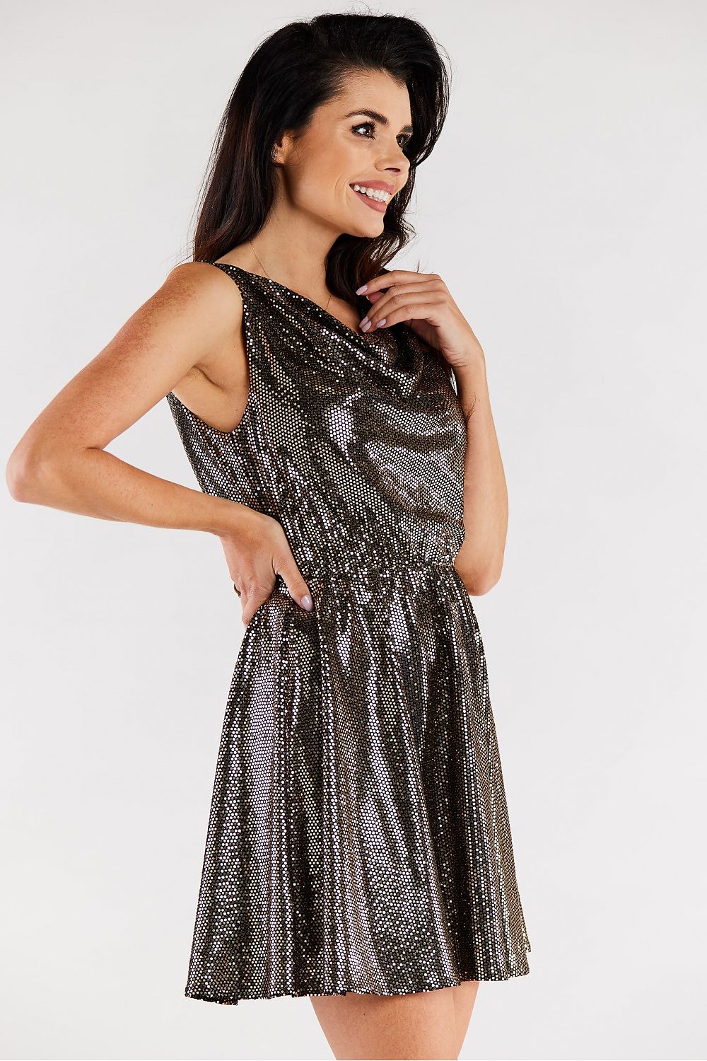 Sukienka Model A562 Gold Dots - awama 