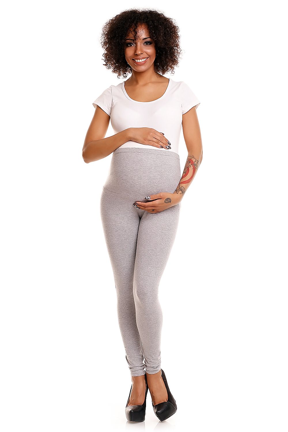 Legginsy Ciążowe Model 1469B Grey - PeeKaBoo — szara — Legginsy ciążowe — EldoradoShop