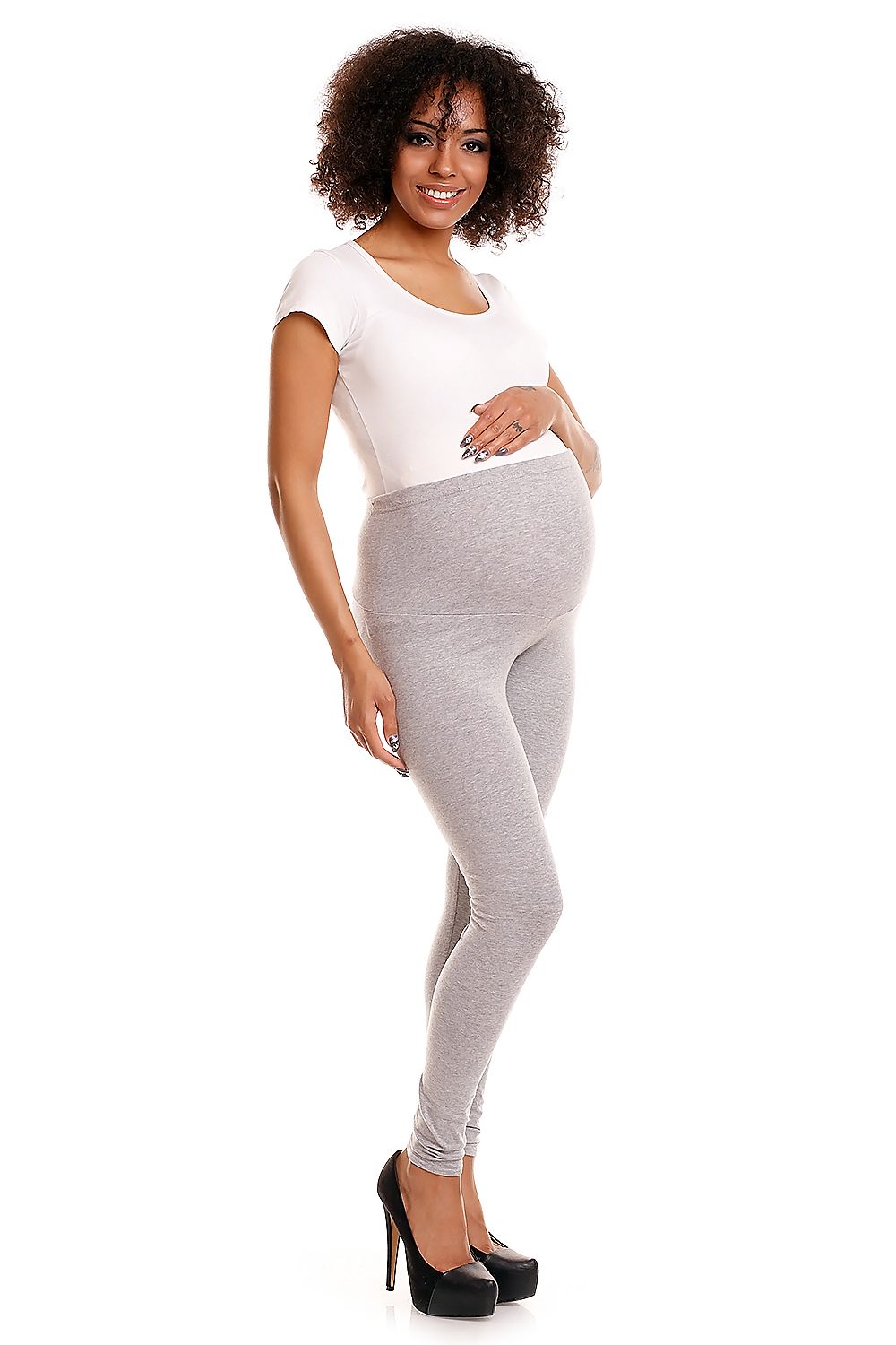 Legginsy Ciążowe Model 1469B Grey - PeeKaBoo — szara — Legginsy ciążowe — EldoradoShop