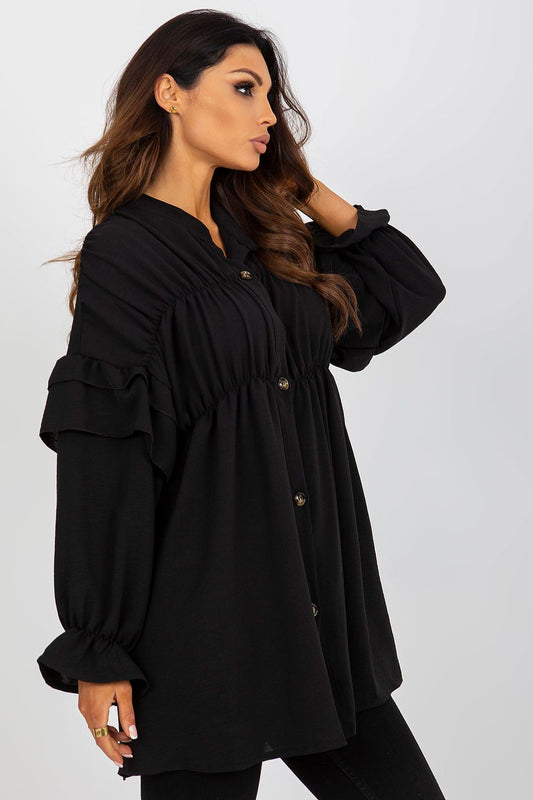   Koszula Damska Model TW-KS-BI-2021745.13X Black - Och Bella 
