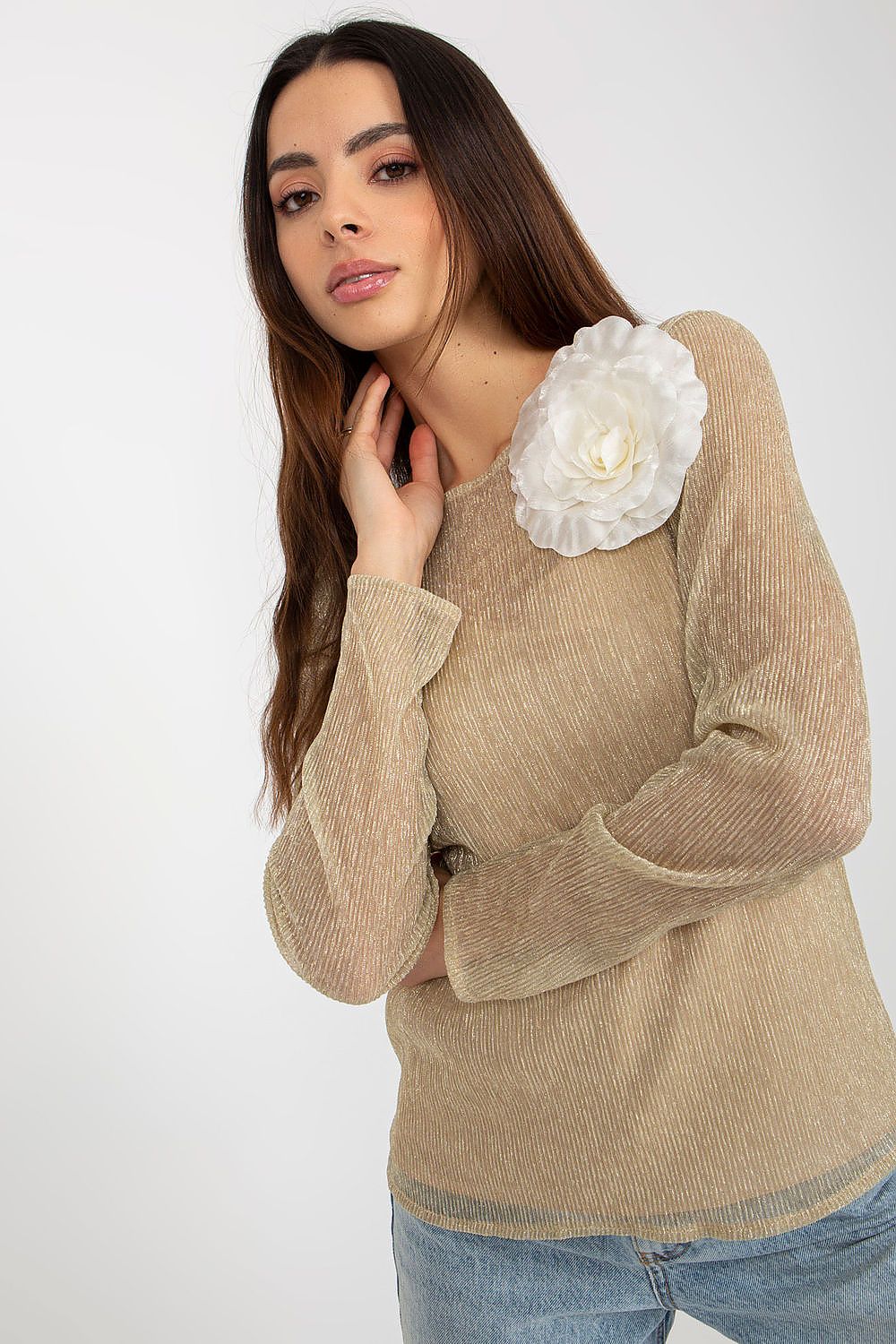   Bluzka Model LK-KMPL-506635.54P Beige - Lakerta 