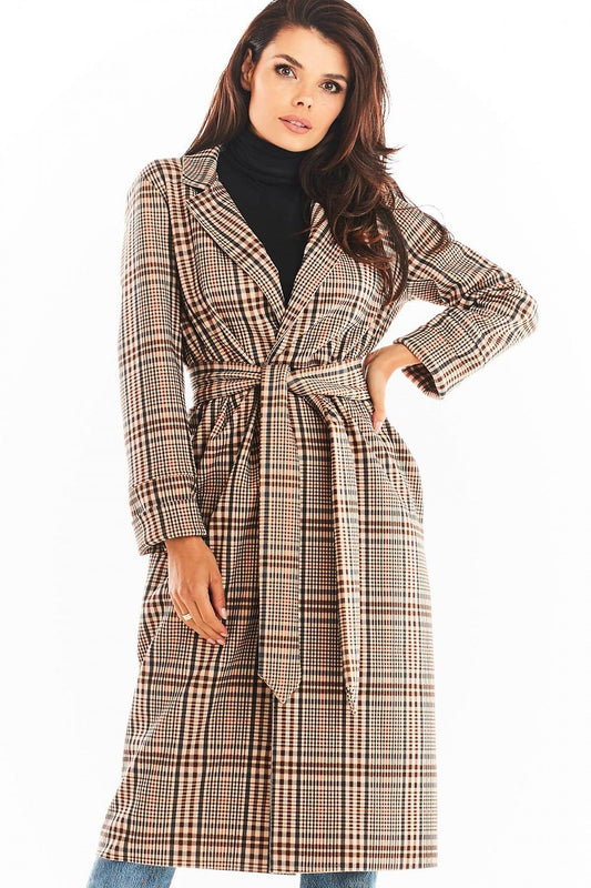  Płaszcz Damski Model A368 Brown - awama 