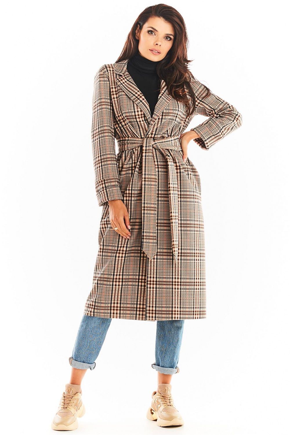   Płaszcz Damski Model A368 Brown - awama 