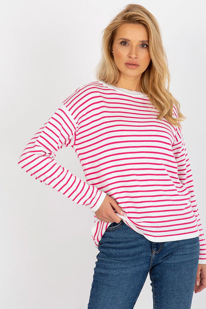  Sweter Damski Model LC-SW-6006.22 White/Pink - Rue Paris 