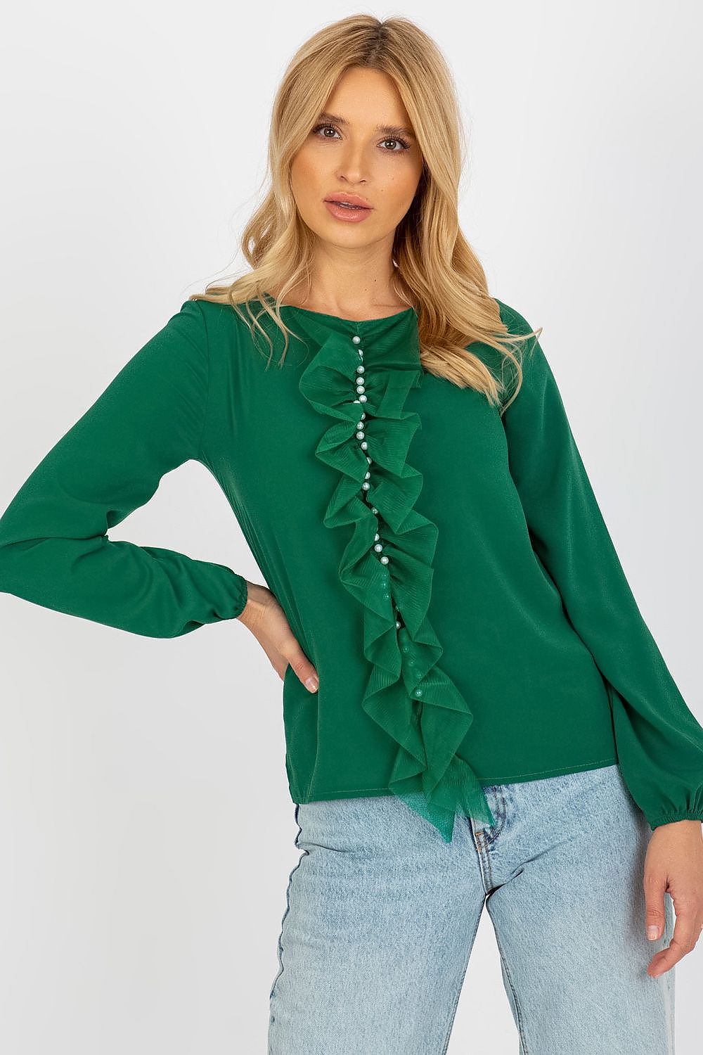   Bluzka Model LK-BZ-506673.36 Dark Green - Lakerta 