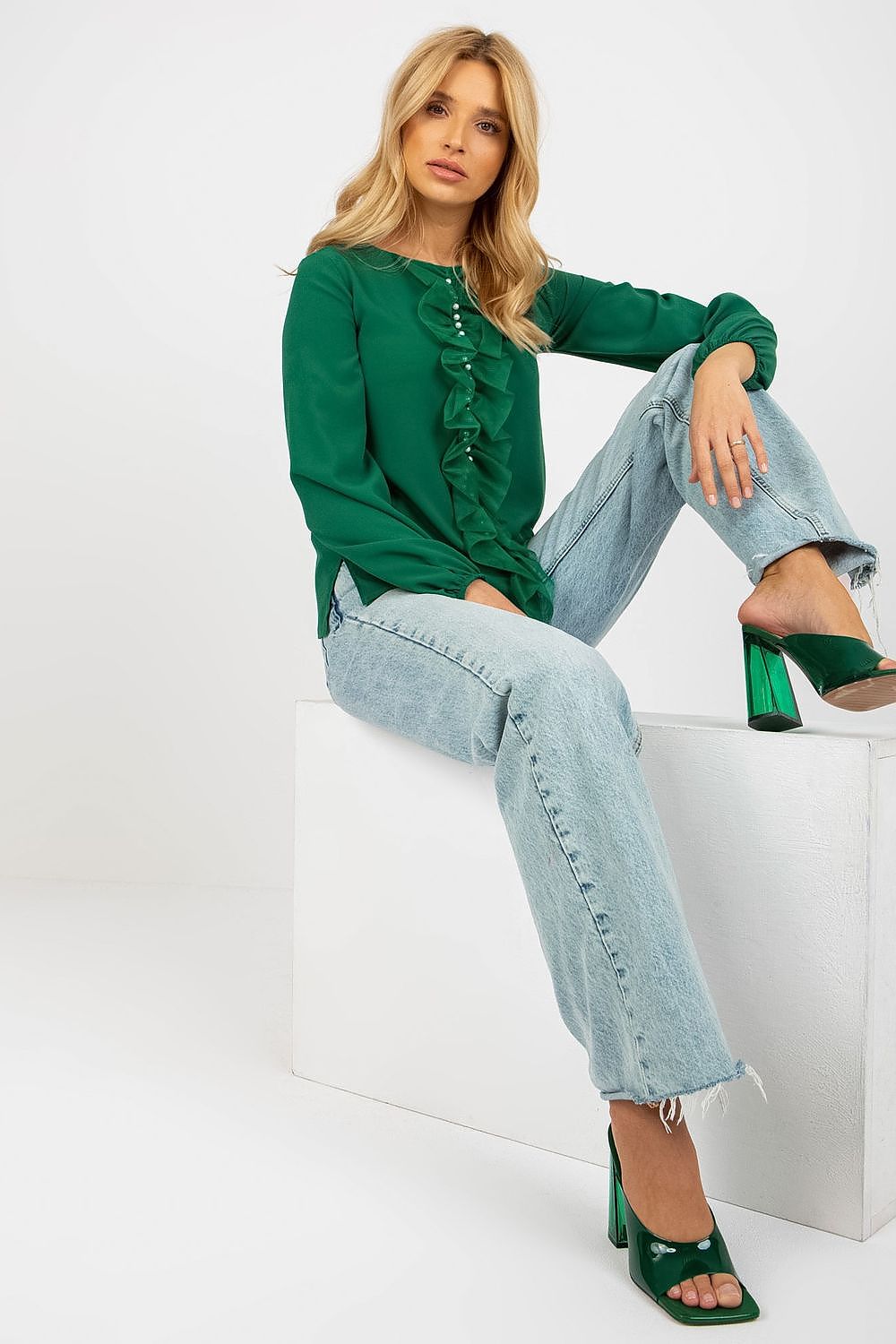   Bluzka Model LK-BZ-506673.36 Dark Green - Lakerta 