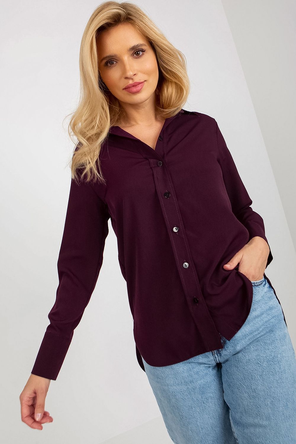   Koszula Damska Model LK-KS-508148.12P Dark Violet - Lakerta 