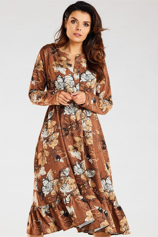  Sukienka Model A468 Brown Pattern - awama 