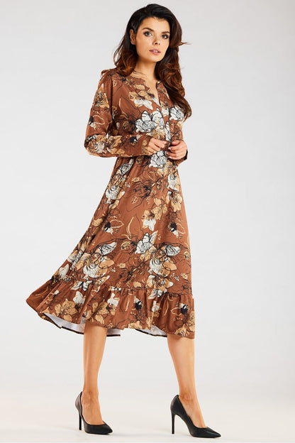  Sukienka Model A468 Brown Pattern - awama 