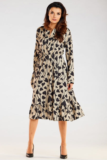  Sukienka Model A468 Beige/Black Hearts - awama 