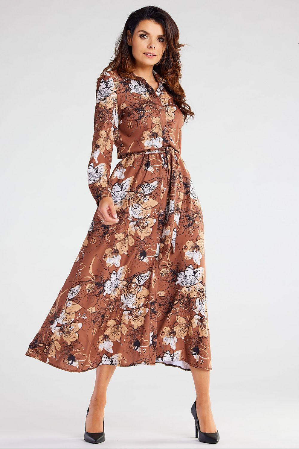  Sukienka Model A467 Brown Pattern - awama 