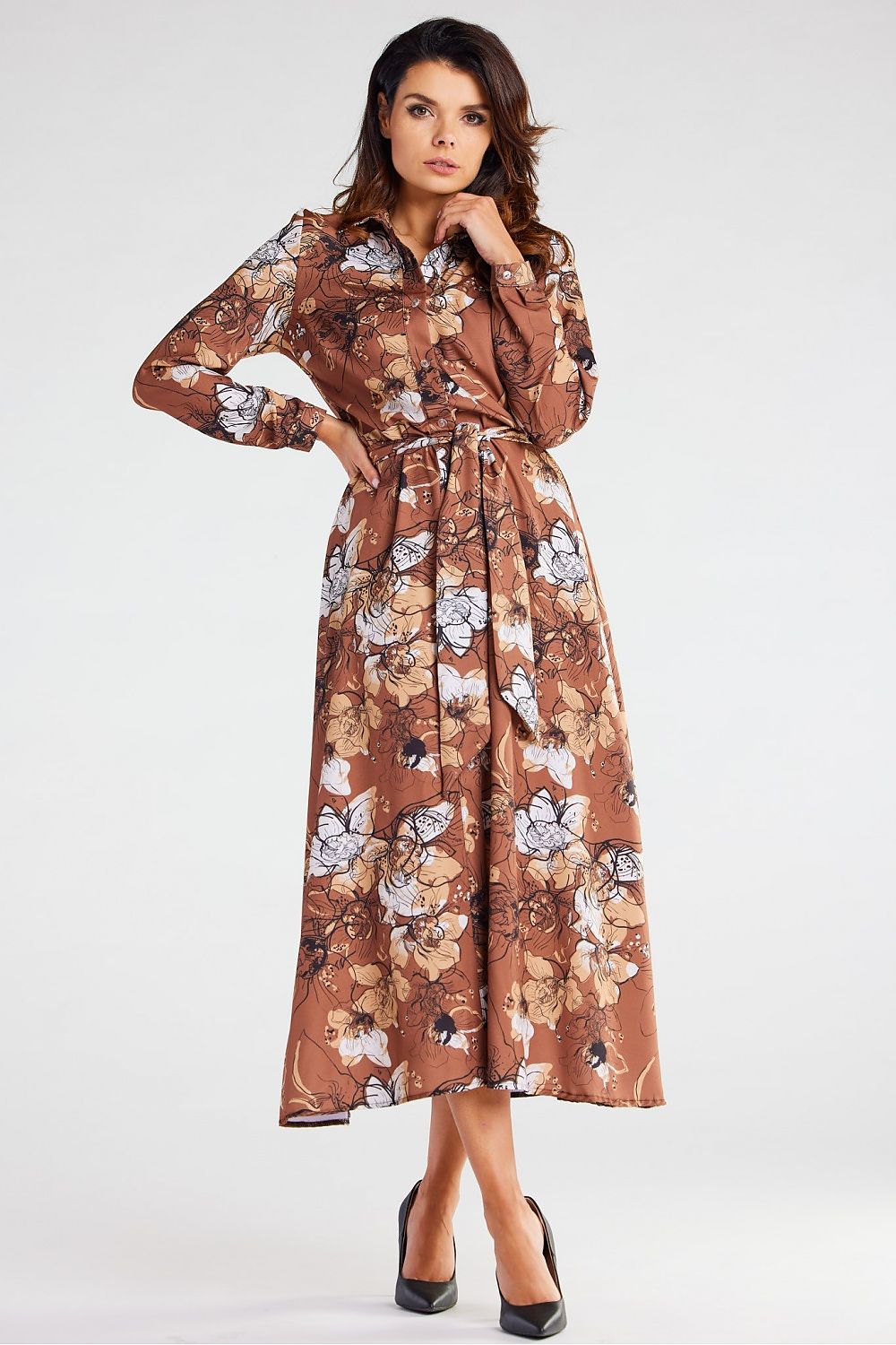  Sukienka Model A467 Brown Pattern - awama 