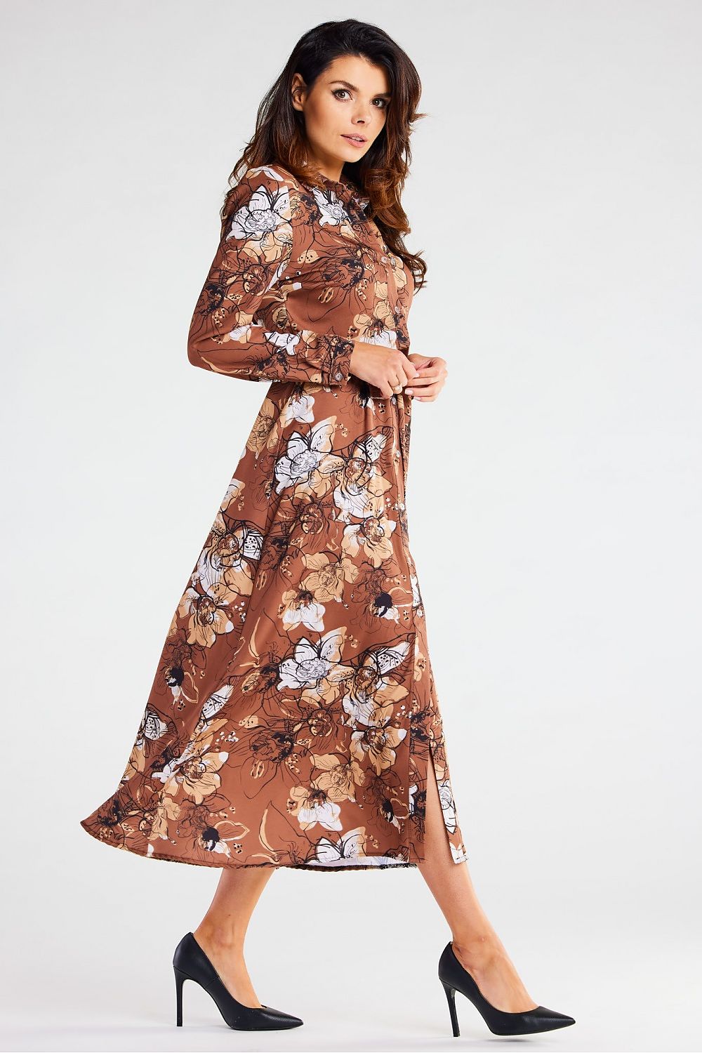  Sukienka Model A467 Brown Pattern - awama 
