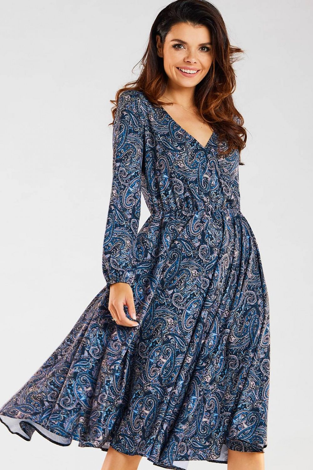  Sukienka Model A466 Navy Pattern - awama 