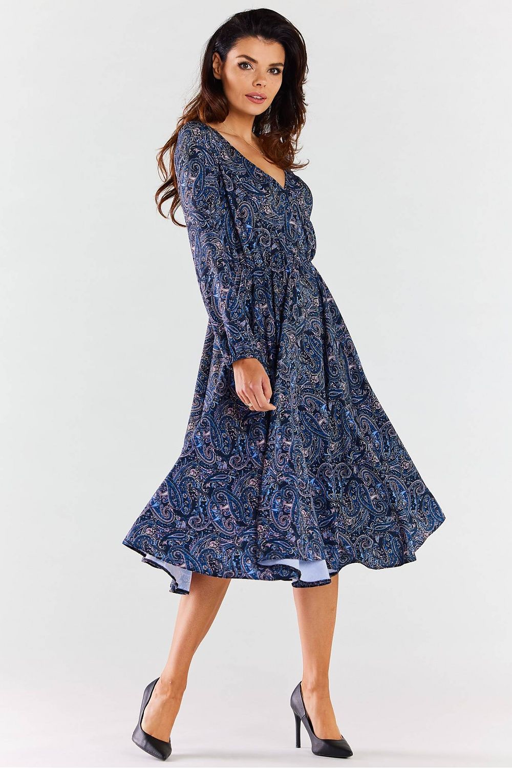  Sukienka Model A466 Navy Pattern - awama 