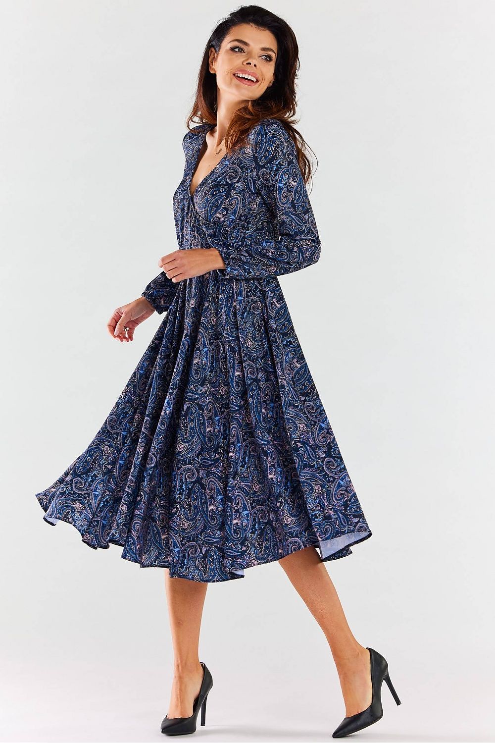  Sukienka Model A466 Navy Pattern - awama 
