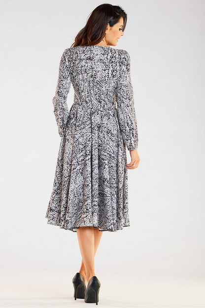 Sukienka Model A466 Black/White Pattern - awama 