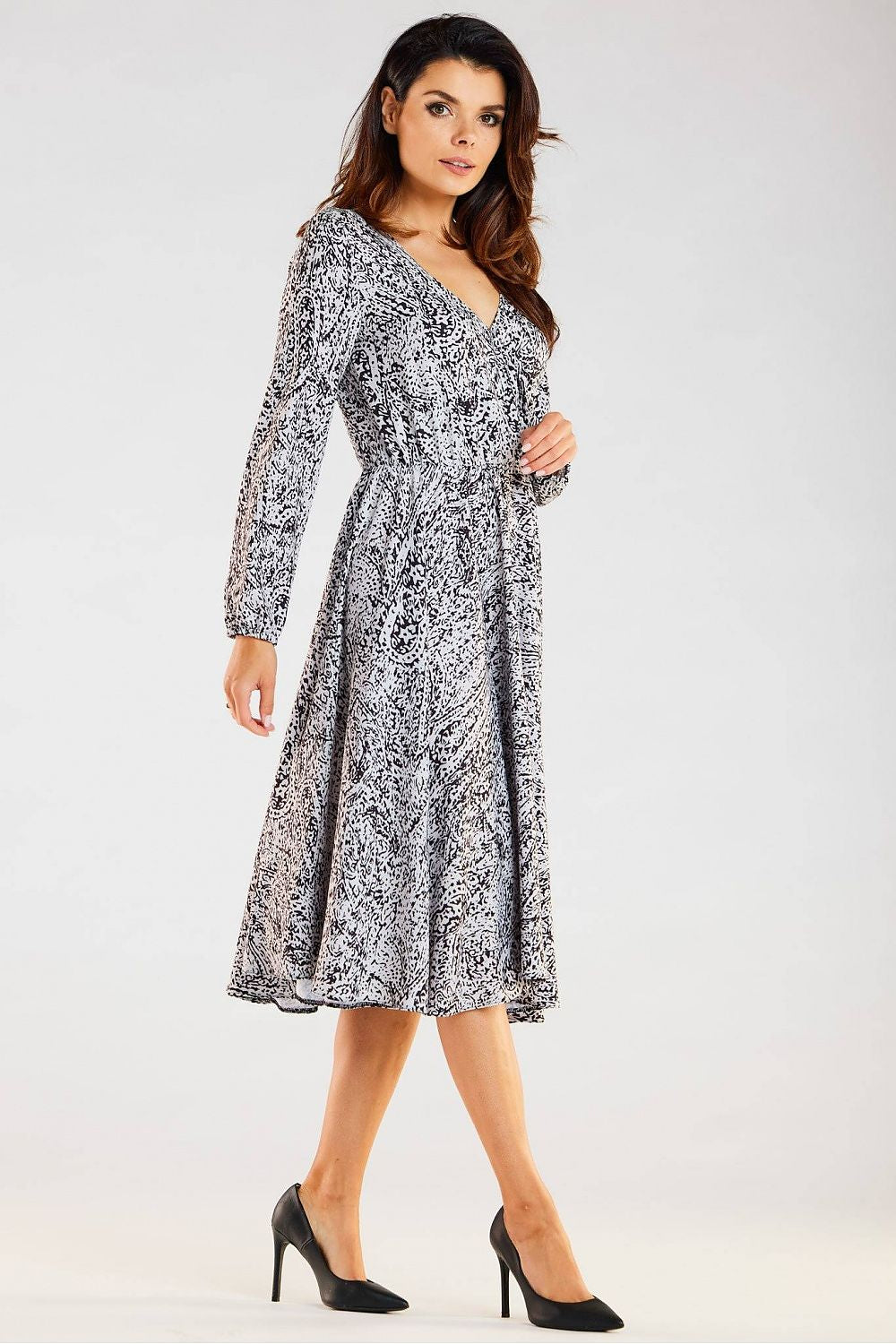  Sukienka Model A466 Black/White Pattern - awama 