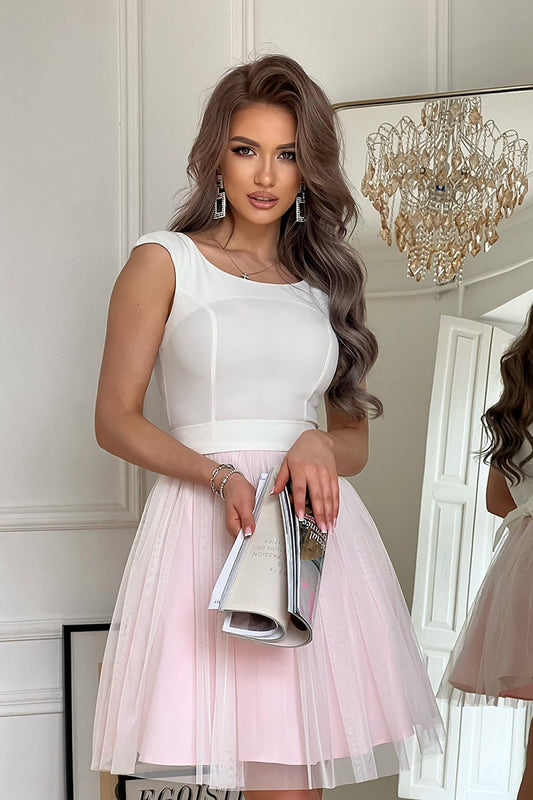 Sukienka Model 283-32 Ecru/Pink - Bicotone 