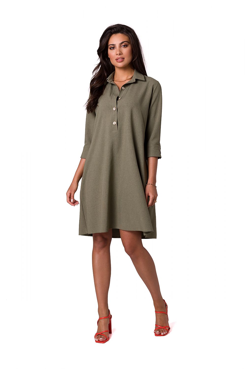  Sukienka Model B257 Oliwka - BeWear 