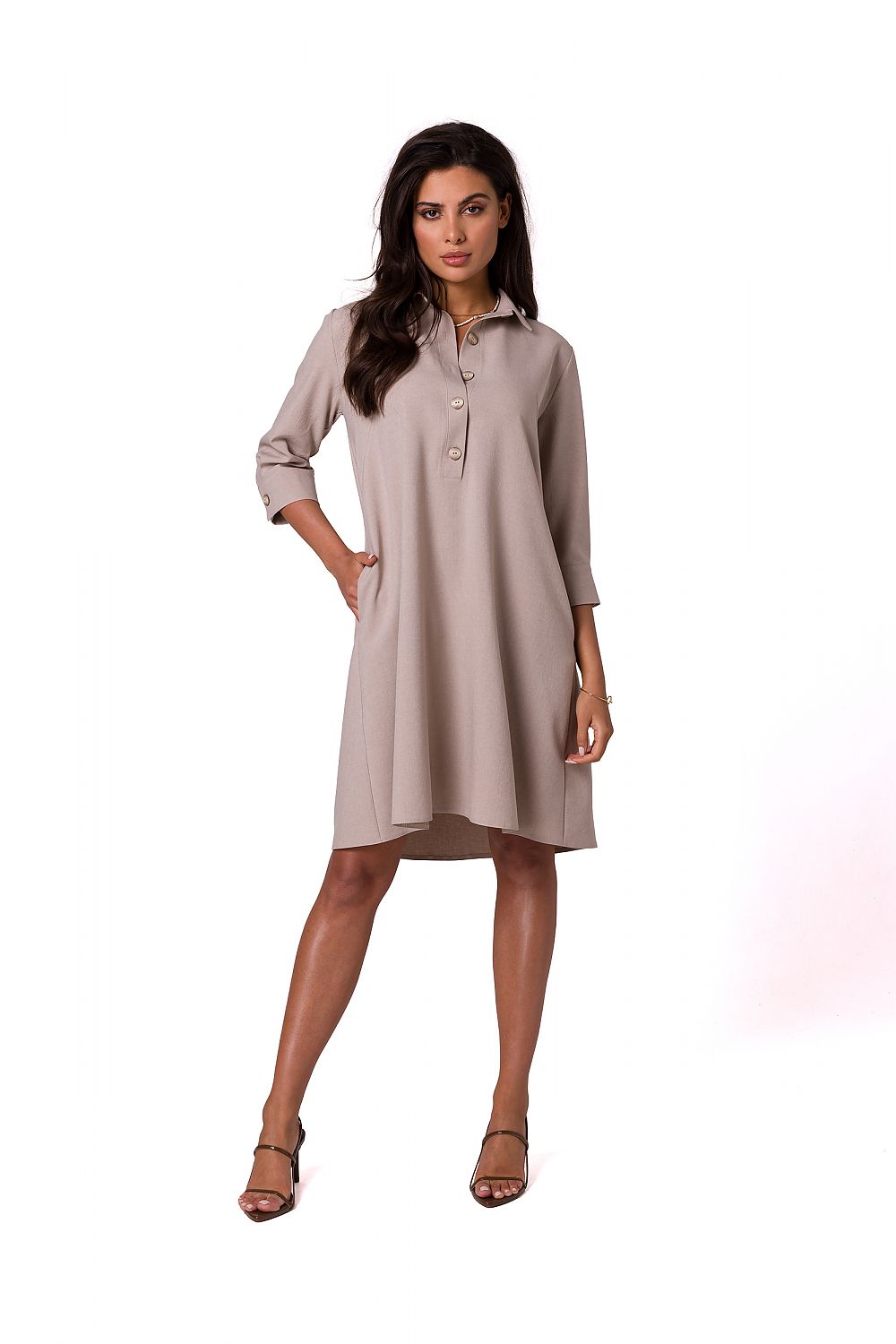  Sukienka Model B257 Beige - BeWear 