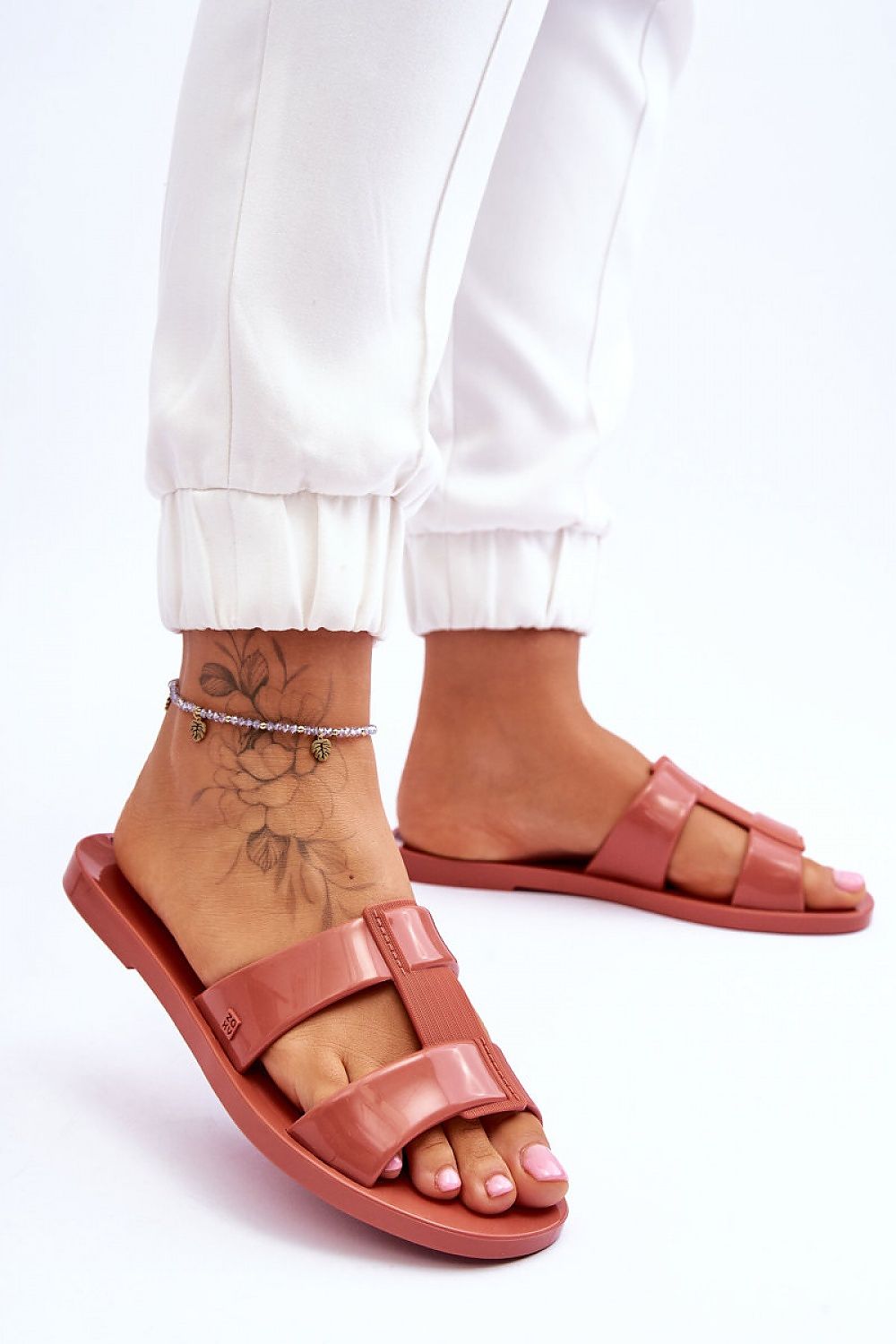  Sandał Klapki Model Zaxy JJ285262 Dirty Pink - Step in style 