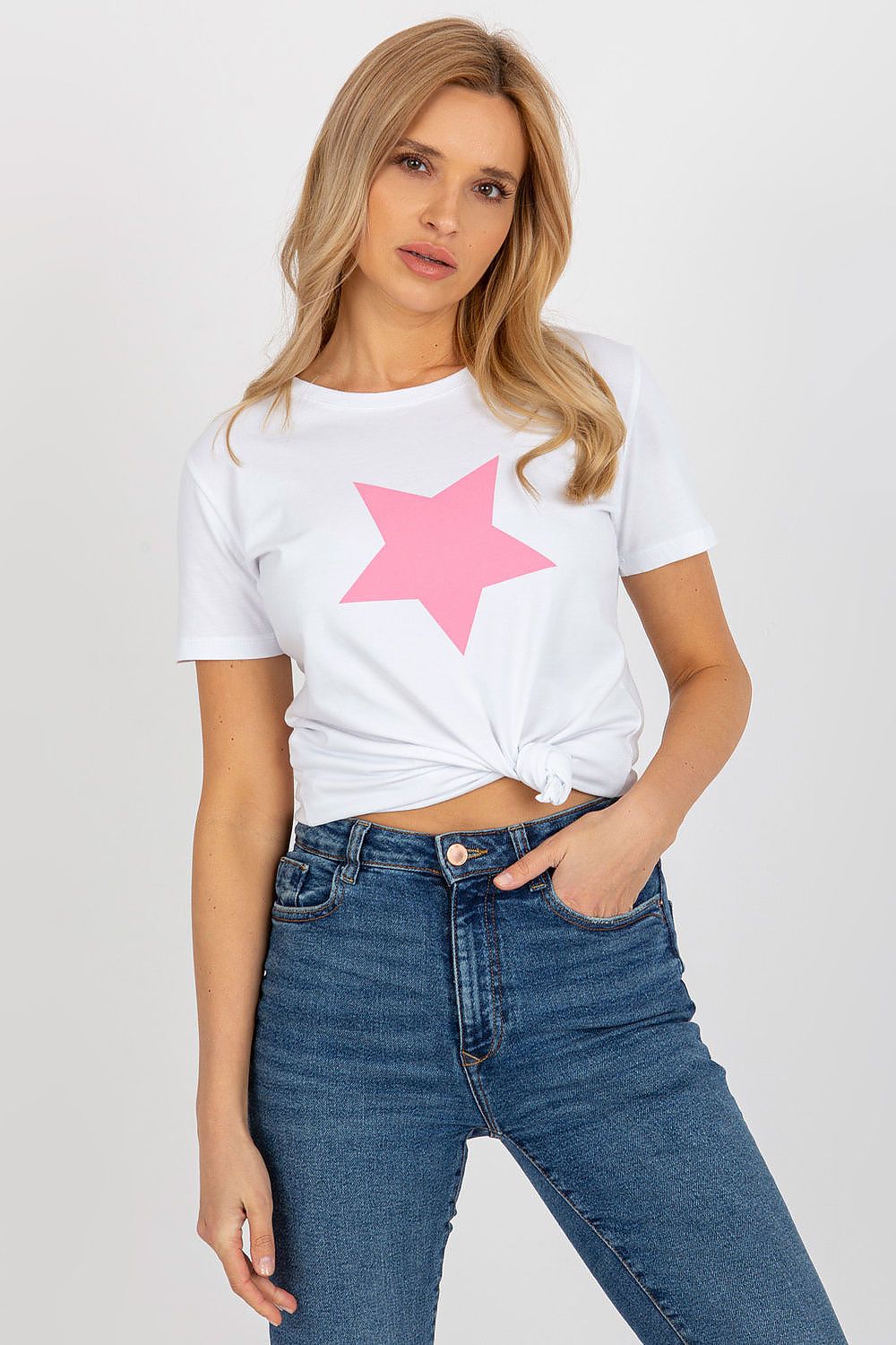  T-shirt Damski Model RV-TS-8626.00 White/Pink - BFG 